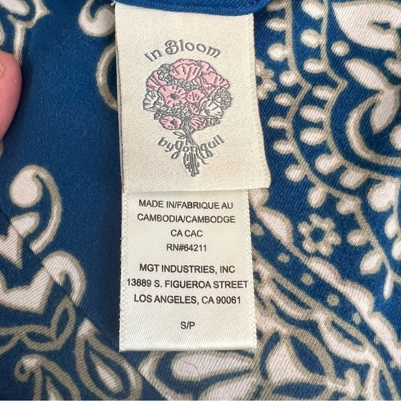 In Bloom by Jonquil Chemise Woman’s Blue, White & Tan Print Slip Dress Size S/P - Picture 10 of 14